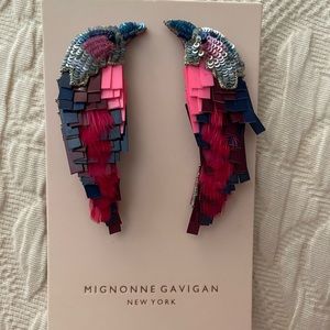 Mignonne Gavigan hot pink bird earrings